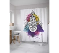 Штора (занавеска) для ванной JoyArty "Акварельная защита" из сатена, 180х200 см с крючками, sc_35438