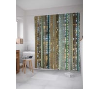 Штора (занавеска) для ванной JoyArty "Космические небоскребы" из сатена, 180х200 см с крючками, sc_3466
