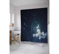 Штора (занавеска) для ванной JoyArty "Яркий месяц" из сатена, 180х200 см с крючками, sc_35643