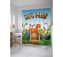 Штора (занавеска) для ванной JoyArty "Динопарк" из сатена, 180х200 см sc_378458
