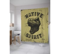 Штора (занавеска) для ванной JoyArty "Родной дух динозавра" из сатена, 180х200 см с крючками, sc_34016