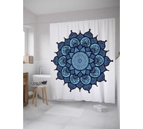 Штора (занавеска) для ванной JoyArty "Эзотерический узор" из сатена, 180х200 см с крючками, sc_35446