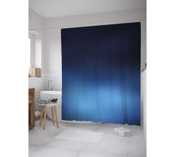 Штора (занавеска) для ванной JoyArty "Сияние атмосферы планет" из сатена, 180х200 см с крючками, sc_33436 1