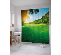 Штора (занавеска) для ванной JoyArty "Утреннее спокойствие" из сатена, 180х200 см с крючками, sc_36598