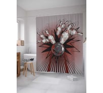 Штора (занавеска) для ванной JoyArty "Прямое попадание" из сатена, 180х200 см с крючками, sc_38128