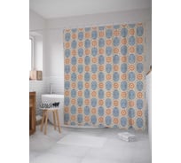 Штора (занавеска) для ванной JoyArty "Мелкий орнамент" из сатена, 180х200 см с крючками, sc_37359