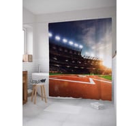 Штора (занавеска) для ванной JoyArty "Стадион в ожидании" из сатена, 180х200 см с крючками, sc_37275