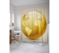 Штора (занавеска) для ванной JoyArty "Однотонный глобус" из сатена, 180х200 см с крючками, sc_37993