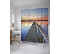Штора (занавеска) для ванной JoyArty "Мост в бесконечность" из сатена, 180х200 см с крючками, sc_9161