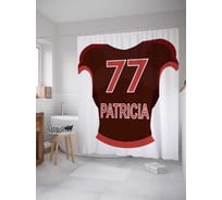 Штора (занавеска) для ванной JoyArty "Футболка Патриция 77" из сатена, 180х200 см с крючками, sc_5071