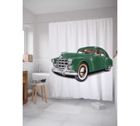 Штора (занавеска) для ванной JoyArty "Автоклассика" из сатена, 180х200 см с крючками, sc_9925