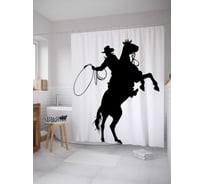 Штора (занавеска) для ванной JoyArty "Ковбойское мастерство" из сатена, 180х200 см с крючками, sc_9547