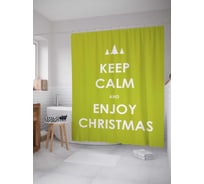 Штора (занавеска) для ванной JoyArty "Наслаждайся рождеством" из сатена, 180х200 см с крючками, sc_6713