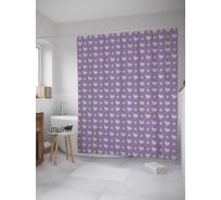 Штора (занавеска) для ванной JoyArty "Хаус сердец" из сатена, 180х200 см с крючками, sc_34061