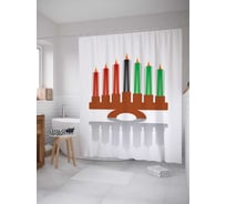 Штора (занавеска) для ванной JoyArty "Подсвечник перфекциониста" из сатена, 180х200 см с крючками, sc_5868