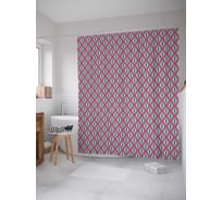 Штора (занавеска) для ванной JoyArty "Око в ромбах" из сатена, 180х200 см с крючками, sc_34131