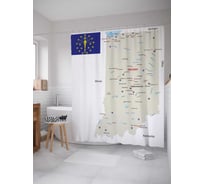 Штора (занавеска) для ванной JoyArty "Карта Штат Индиана" из сатена, 180х200 см с крючками, sc_7198