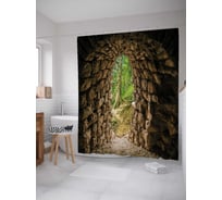 Штора (занавеска) для ванной JoyArty "Подземный ход" из сатена, 180х200 см с крючками, sc_37330