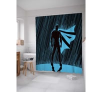 Штора (занавеска) для ванной JoyArty "Супермен под дождем" из сатена, 180х200 см с крючками, sc_38709