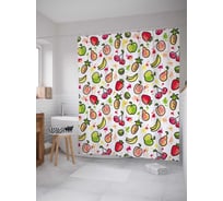 Штора (занавеска) для ванной JoyArty "Фруктовый иммунитет" из сатена, 180х200 см с крючками, sc_47766