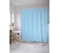 Штора (занавеска) для ванной JoyArty "Лепестковые овалы" из сатена, 180х200 см с крючками, sc_37418