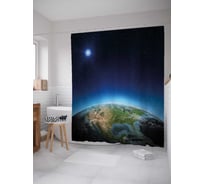 Штора (занавеска) для ванной JoyArty "Аура Земли" из сатена, 180х200 см с крючками, sc_37996