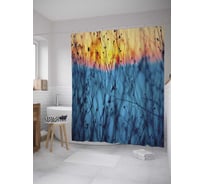 Штора (занавеска) для ванной JoyArty "Туманный рассвет" из сатена, 180х200 см с крючками, sc_36589