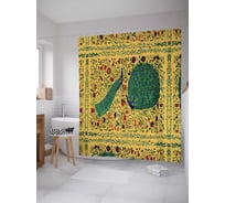 Штора (занавеска) для ванной JoyArty "Среда для павлина" из сатена, 180х200 см с крючками, sc_4007