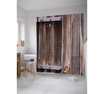 Штора (занавеска) для ванной JoyArty "Старая дверь на кованых завесах" из сатена, 180х200 см с крючками, sc_9801