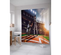 Штора (занавеска) для ванной JoyArty "На базе" из сатена, 180х200 см с крючками, sc_37274