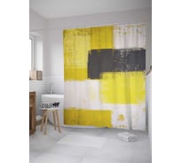 Штора (занавеска) для ванной JoyArty "Лоскуты гранж" из сатена, 180х200 см с крючками, sc_34721