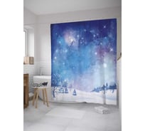 Штора (занавеска) для ванной JoyArty "Сказочная ночь" из сатена, 180х200 см с крючками, sc_35611