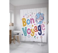 Штора (занавеска) для ванной JoyArty "Счастливого пути" из сатена, 180х200 см с крючками, sc_34651