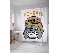 Штора (занавеска) для ванной JoyArty "Ура!" из сатена, 180х200 см с крючками, sc_6151