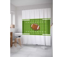 Штора (занавеска) для ванной JoyArty "Поле американского футбола" из сатена, 180х200 см с крючками, sc_7394