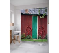 Штора (занавеска) для ванной JoyArty "Дверь амбара" из сатена, 180х200 см с крючками, sc_9786