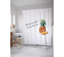 Штора (занавеска) для ванной JoyArty "Свежесть ананаса" из сатена, 180х200 см sc_378496