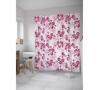 Штора (занавеска) для ванной JoyArty "Силуэты роз" из сатена, 180х200 см с крючками, sc_35585