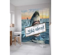 Штора (занавеска) для ванной JoyArty "Риск впереди" из сатена, 180х200 см с крючками, sc_7574