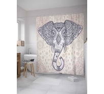 Штора (занавеска) для ванной JoyArty "Индуистский бог" из сатена, 180х200 см с крючками, sc_35387