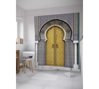 Штора (занавеска) для ванной JoyArty "Закрытый дворец" из сатена, 180х200 см с крючками, sc_9492