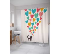 Штора (занавеска) для ванной JoyArty "Любовный фонтан" из сатена, 180х200 см с крючками, sc_9636