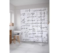 Штора (занавеска) для ванной JoyArty "Формулы алгебры" из сатена, 180х200 см с крючками, sc_37800