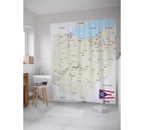 Штора (занавеска) для ванной JoyArty "Карта Штат Огайо" из сатена, 180х200 см с крючками, sc_7175
