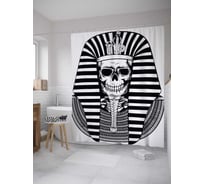 Штора (занавеска) для ванной JoyArty "Череп фараона" из сатена, 180х200 см с крючками, sc_34998