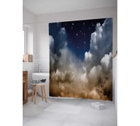Штора (занавеска) для ванной JoyArty "Грозовая ночь" из сатена, 180х200 см с крючками, sc_35650
