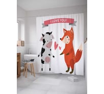 Штора (занавеска) для ванной JoyArty "Чудеса любви" из сатена, 180х200 см с крючками, sc_9742