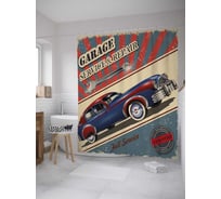 Штора (занавеска) для ванной JoyArty "Сервис и ремонт" из сатена, 180х200 см с крючками, sc_36346