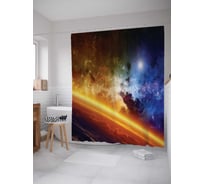 Штора (занавеска) для ванной JoyArty "Космическая грань" из сатена, 180х200 см с крючками, sc_9887