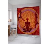 Штора (занавеска) для ванной JoyArty "Энергетическая мандала" из сатена, 180х200 см с крючками, sc_9708